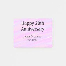 Happy 20th anniversary pink purple pastel name bol post-it klebezettel