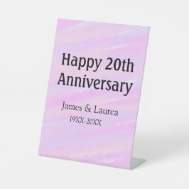 Happy 20th anniversary pink purple pastel name bol sockelschild