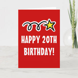 Happy 20th Birthday Card For Men and Women Karte