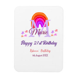 Happy 21. Geburtstag pink hinzufügen Name monogram Magnet