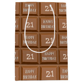 Happy 21. Geburtstag Schokolade Candy Bar Mittlere Geschenktüte