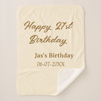 Happy 21st birthday brown pastel yellow name date sherpadecke