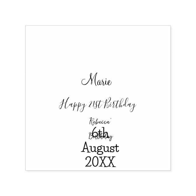 Happy 21st Birthday green add name monogram brown  Permastempel (Design)