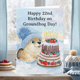  Happy 22nd Groundhog Day Birthday  Karte