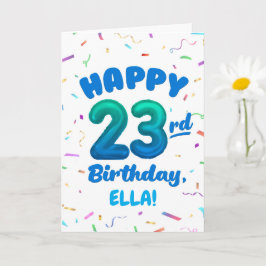 Happy 23rd Birthday Card with Custom Name Karte