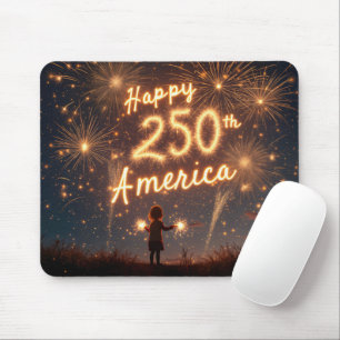 Happy 250. Geburtstag Amerika in Feuerwerken Mousepad