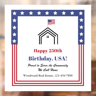 Happy 250th Birthday, USA! Real Estate Marketing  Fensteraufkleber