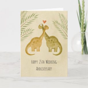 Happy 25. Hochzeit Jubiläum Couple Dinosaurier Karte