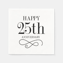 Happy 25-jähriger Cocktail Napkins Serviette