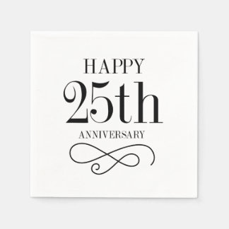 Happy 25-jähriger Cocktail Napkins Serviette