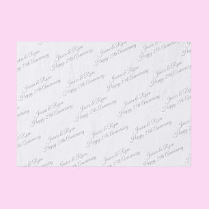 Happy 25-jähriges Jubiläum DIY Names/Year Gray Scr Seidenpapier