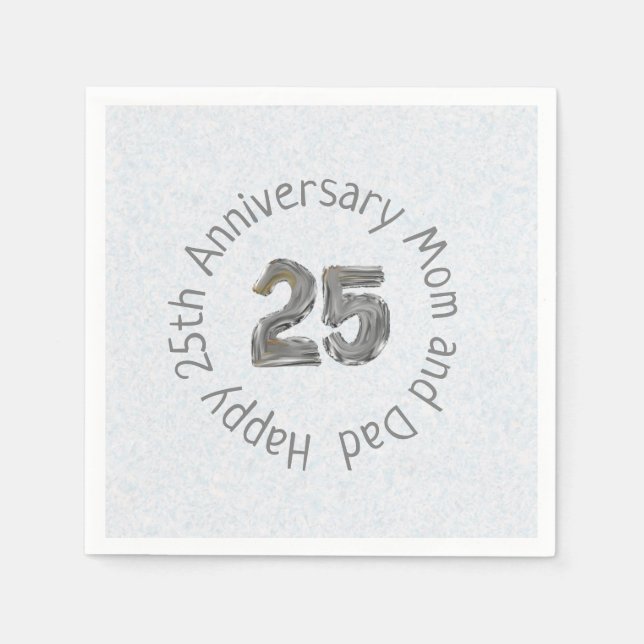 Happy 25-jähriges Jubiläum Mama und Vater Classic Serviette (Vorderseite)