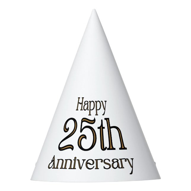 Happy 25-jähriges Party Hat Partyhütchen (Vorderseite)
