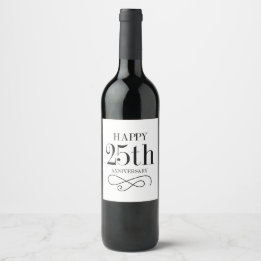 Happy 25-jähriges Weinlabel Weinetikett