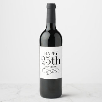 Happy 25-jähriges Weinlabel Weinetikett