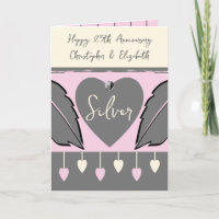Happy 25. Jubiläum fügen Sie Namen grau rosa