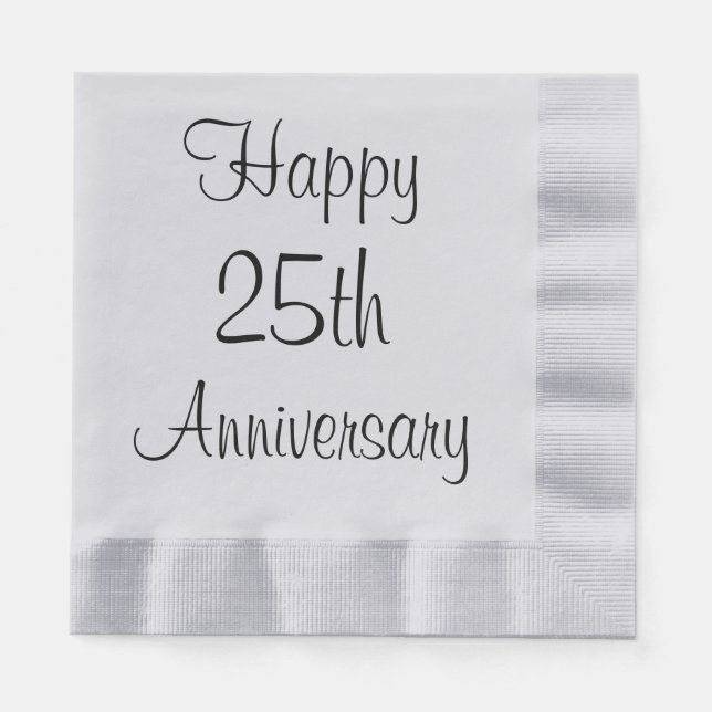 Happy 25. Jubiläumsnapkins Serviette (Vorderseite)
