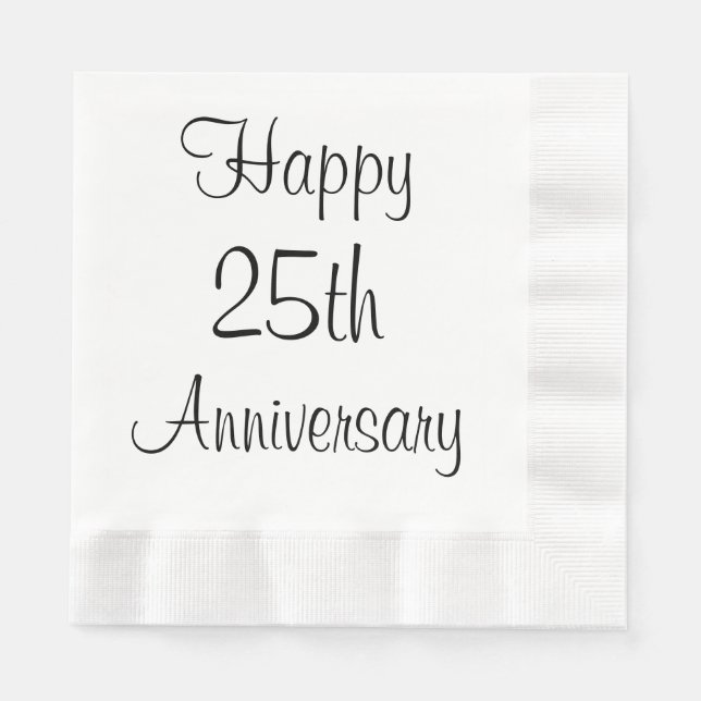 Happy 25. Jubiläumsnapkins Serviette (Vorderseite)