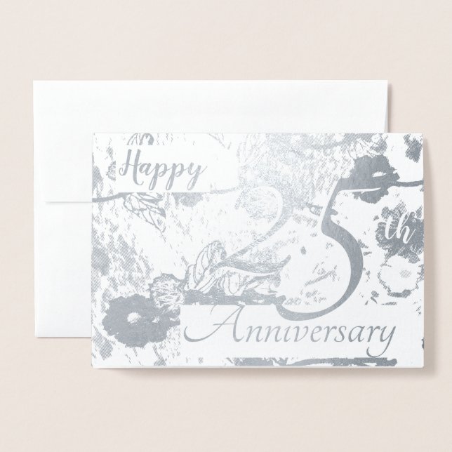 Happy 25. Silver Wedding Anniversary Blank Card Folienkarte (Vorderseite mit Umschlag)