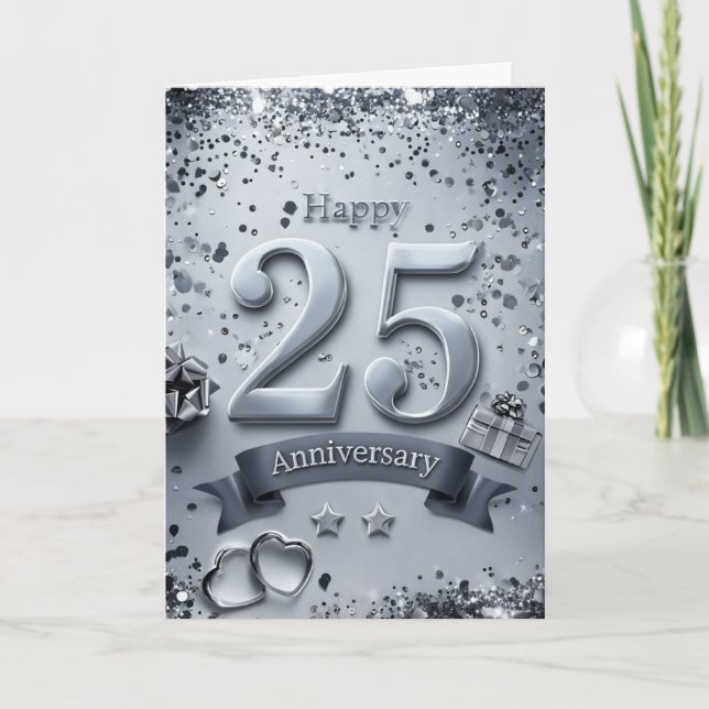 Happy 25 th Wedding Anniversary Card Karte (Vorderseite)