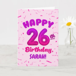 Happy 26th Birthday Card with Custom Name Karte