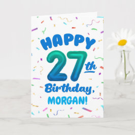 Happy 27th Birthday Card with Custom Name Karte