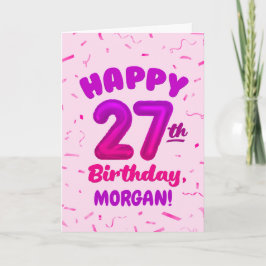 Happy 27th Birthday Card with Custom Name Karte
