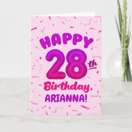 Happy 28th Birthday Card with Custom Name Karte