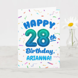 Happy 28th Birthday Card with Custom Name Karte