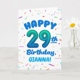 Happy 29th Birthday Card with Custom Name Karte