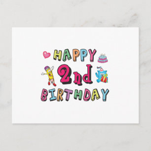 Happy 2. Geburtstag 2 Jahr b-Tag Überraschung Postkarte