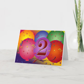 Happy 2. Geburtstag Balloons Karte