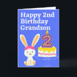 Happy 2. Geburtstag Grandson Karte<br><div class="desc">Eine niedliche Geburtstag-Karte für Ihren Enkel an seinem 2. Geburtstag.</div>