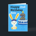 Happy 2. Geburtstag Son Karte<br><div class="desc">Eine schöne Geburtstagskarte für Ihren 2-jährigen Sohn an seinem besonderen Tag.</div>