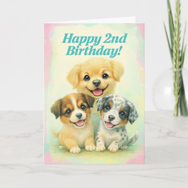 Happy 2. Geburtstagskarte Karte (Vorderseite)
