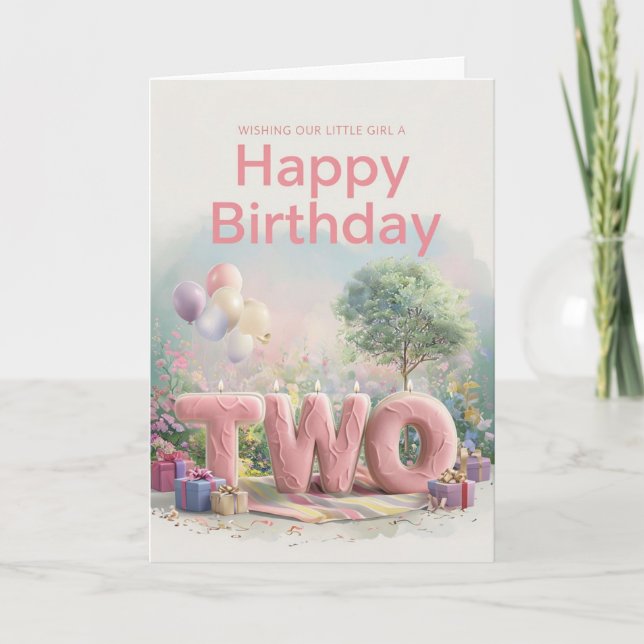 Happy 2. Geburtstagskarte Karte (Vorderseite)