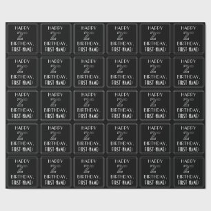 HAPPY 2ND BIRTHDAY; Art Deco Style w/ Custom Name Geschenkpapier