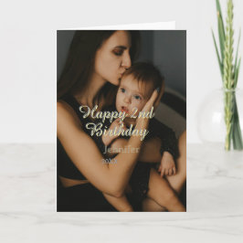 Happy 2nd birthday kids baby mother yellow gray na karte