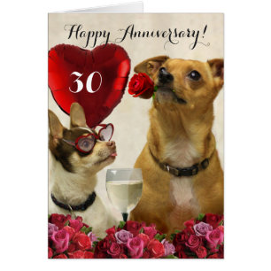 Happy 30. Jubiläumschihuahua Hundekarte