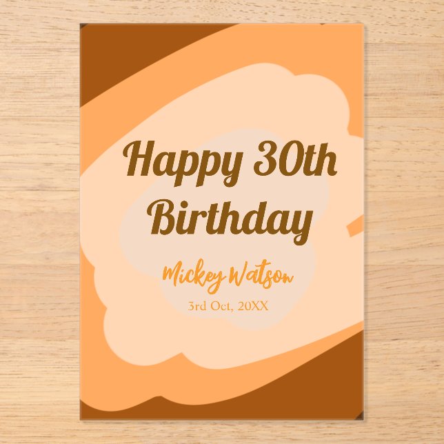 Happy 30th birthday rustic wooden Halloween fall b Acryleinladungen (Vorderseite)