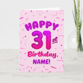 Happy 31st Birthday Card with Custom Name Karte