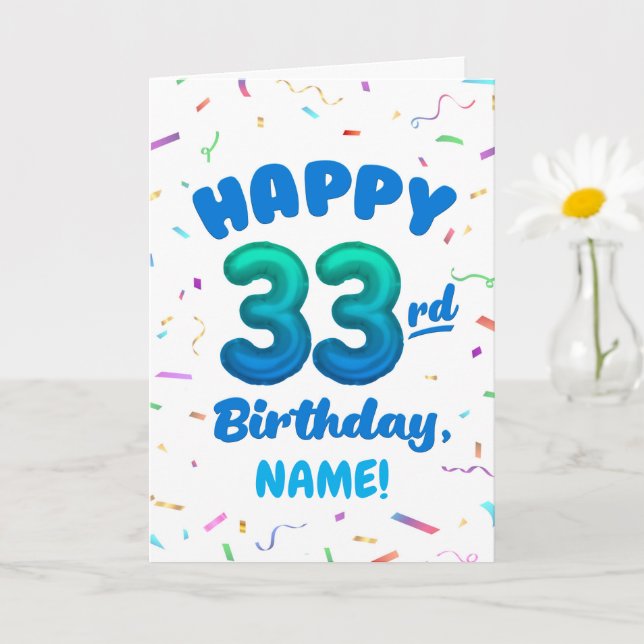 Happy 33rd Birthday Card with Custom Name Karte (Kleine Pflanze)