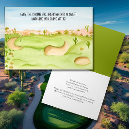 Happy 35. Geburtstag Wüste Golfplatz Wasserfarbe Karte