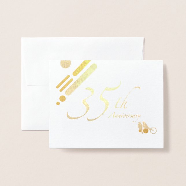 Happy 35-jähriges Mod Birds Folienkarte (Vorderseite mit Umschlag)