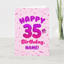 Happy 35th Birthday Card with Custom Name Karte