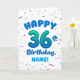 Happy 36th Birthday Card with Custom Name Karte