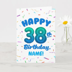Happy 38. Geburtstagskarte mit individuellem Namen Karte