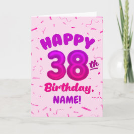 Happy 38th Birthday Card with Custom Name Karte