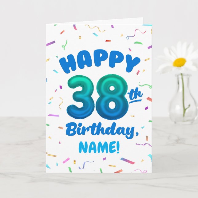 Happy 38th Birthday Card with Custom Name Karte (Kleine Pflanze)
