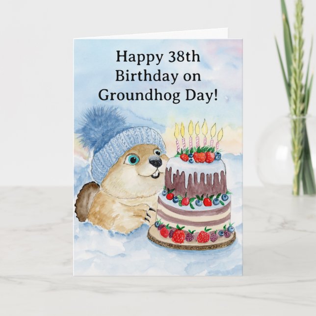  Happy 38th Groundhog Day Birthday  Karte (Vorderseite)